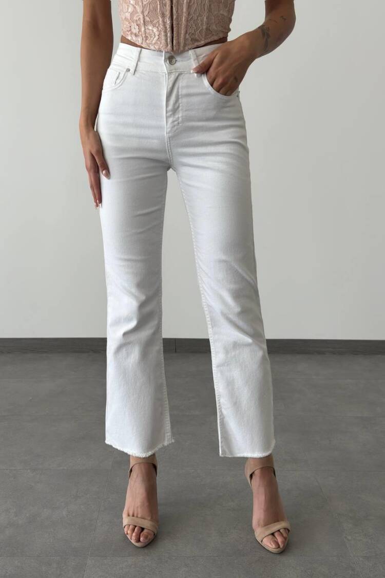High Waist Wrist Length Tassel DetailedJeans - LACARINO - Globality Store - Women Clothes Wholesale Turkey