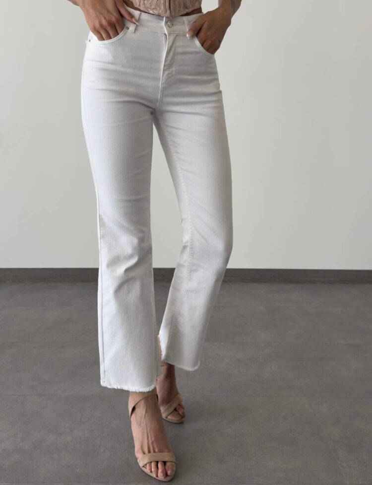 High Waist Wrist Length Tassel DetailedJeans