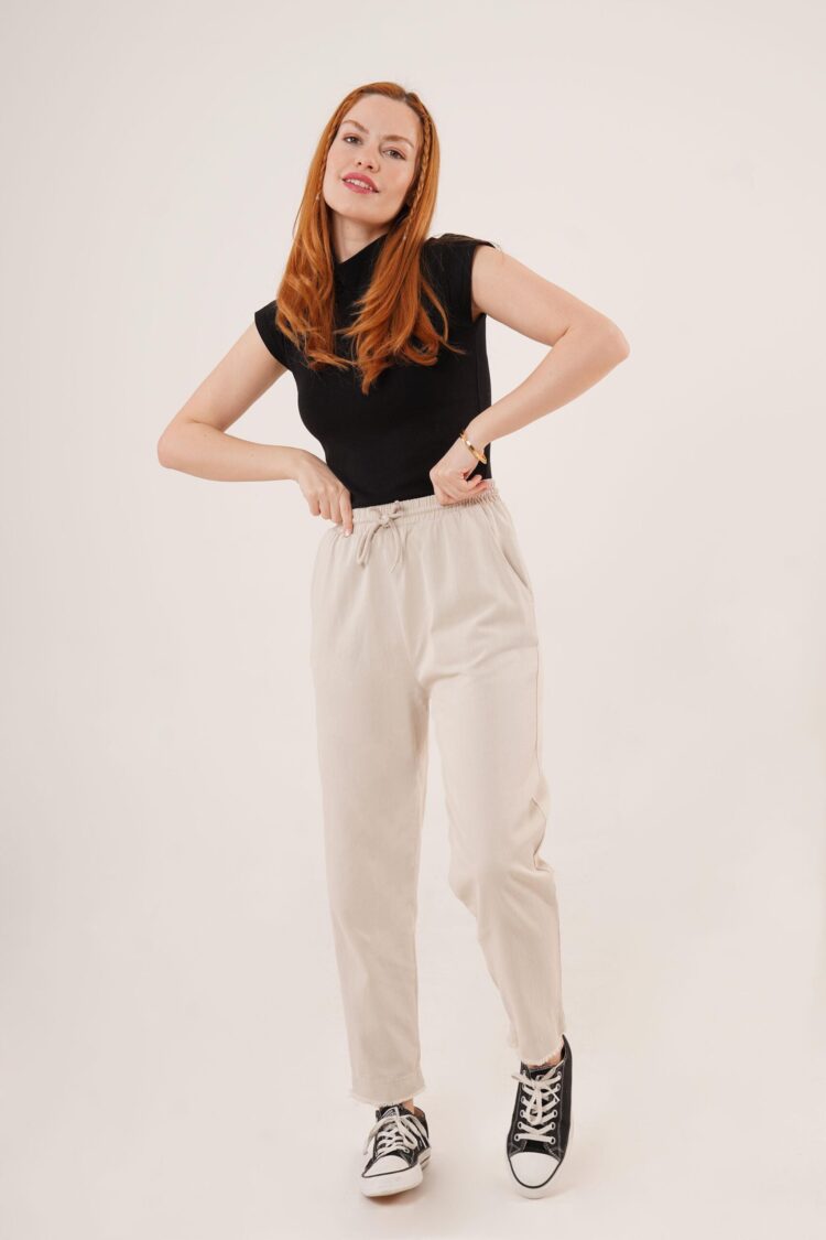 WholesalePants With Pockets Tie Waist Leg Detail