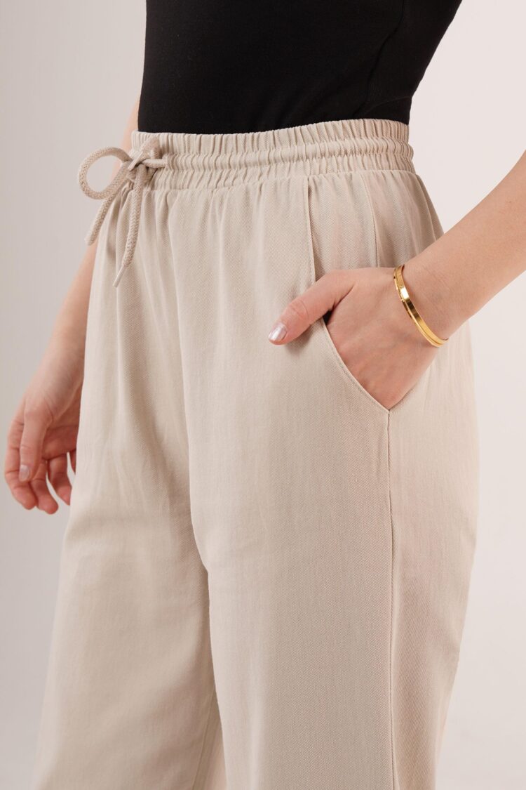 WholesalePants With Pockets Tie Waist Leg Detail