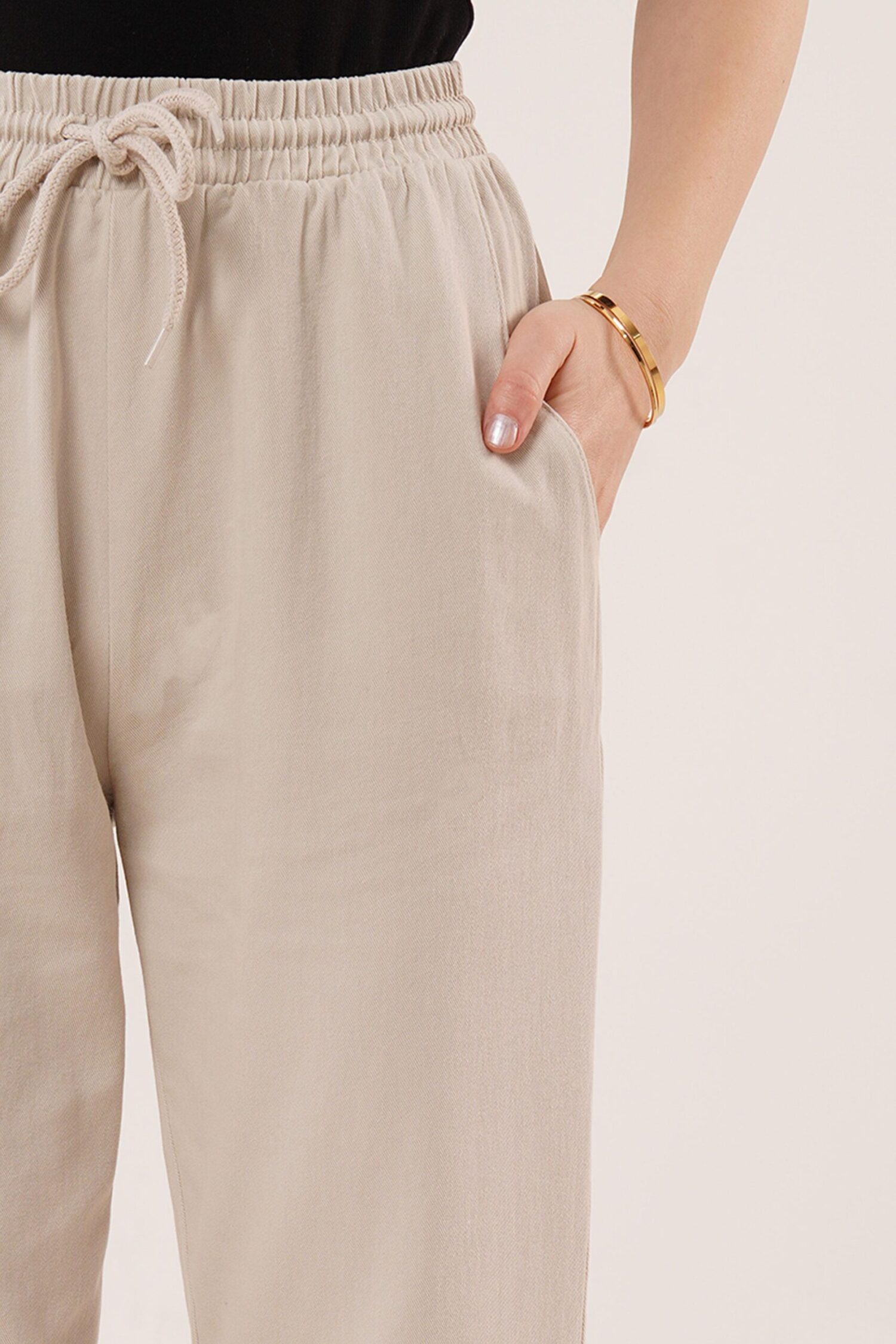 WholesalePants With Pockets Tie Waist Leg Detail - Lustrin - Globality Store - Women Clothes Wholesale Turkey