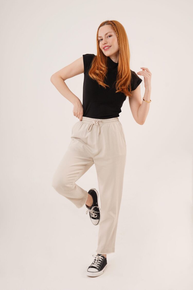 WholesalePants With Pockets Tie Waist Leg Detail