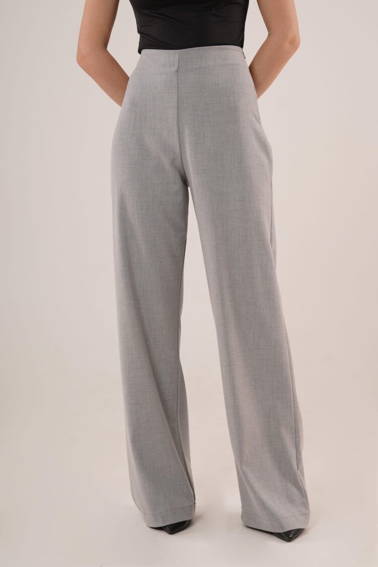 WholesaleFabric Pants With Loose Leg Side Zipper - Lustrin - Globality Store - Women Clothes Wholesale Turkey