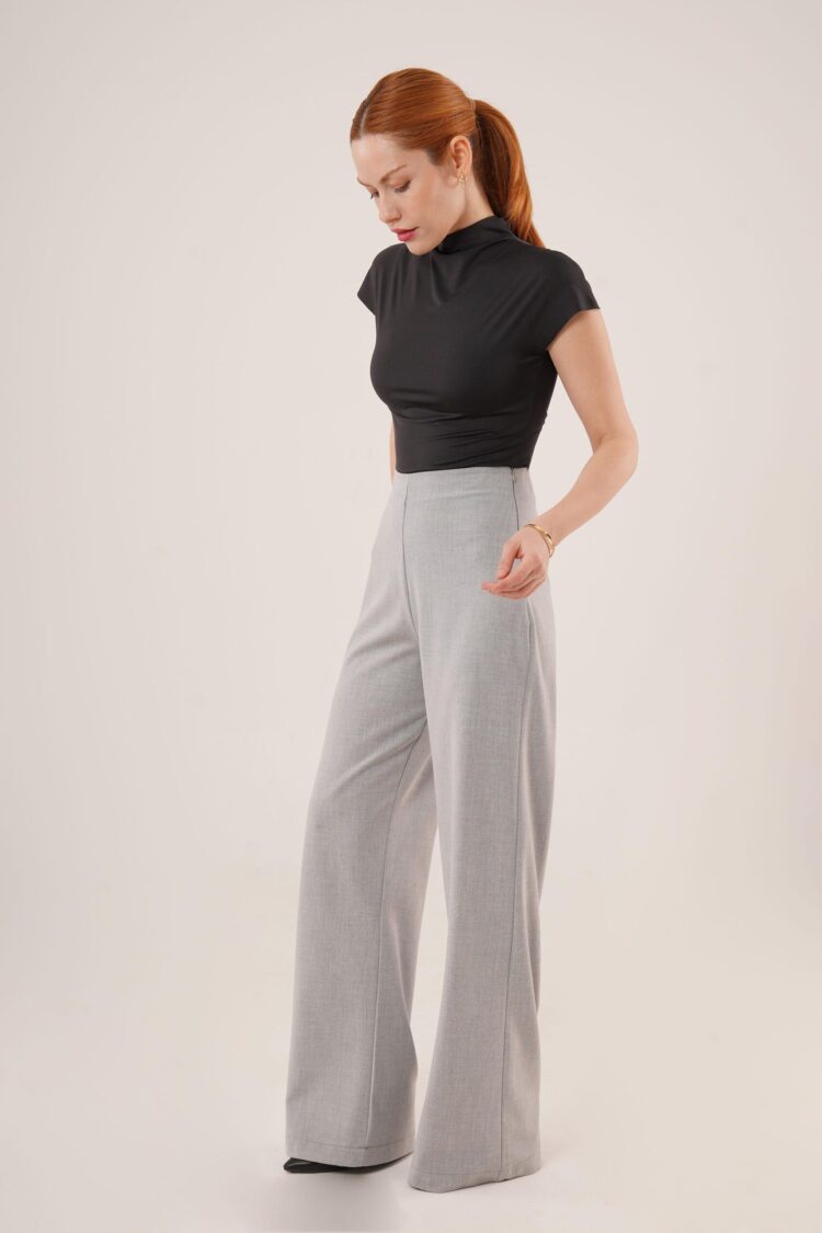 WholesaleFabric Pants With Loose Leg Side Zipper