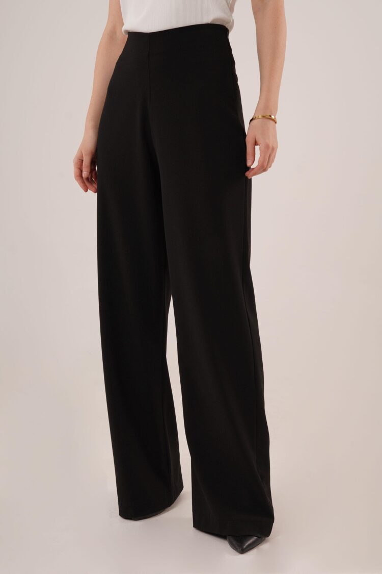 WholesaleFabric Pants With Loose Leg Side Zipper - Lustrin - Globality Store - Women Clothes Wholesale Turkey