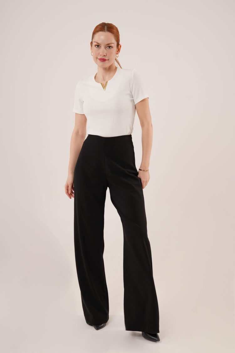 WholesaleFabric Pants With Loose Leg Side Zipper