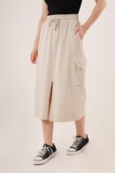 WholesaleSkirt With Front Slit Pocket Detailed - Lustrin - Globality Store - Women Clothes Wholesale Turkey