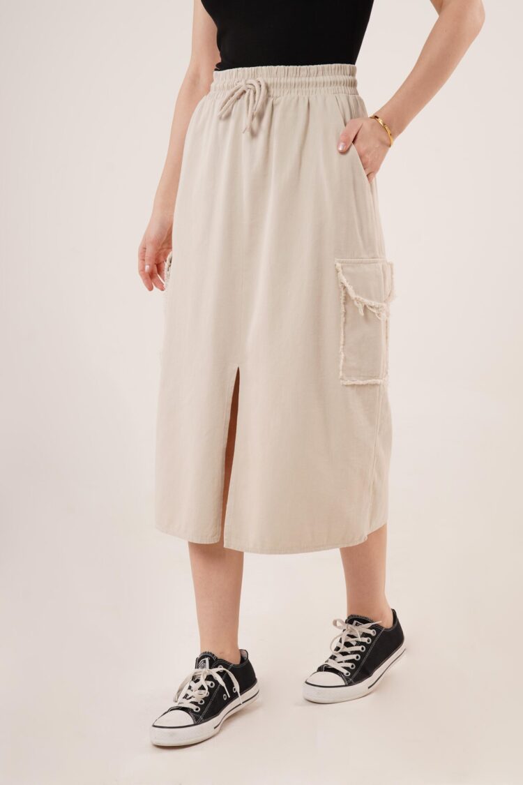 WholesaleSkirt With Front Slit Pocket Detailed - Lustrin - Globality Store - Women Clothes Wholesale Turkey