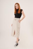 WholesaleSkirt With Front Slit Pocket Detailed - Lustrin - Globality Store - Women Clothes Wholesale Turkey