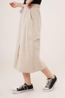 WholesaleSkirt With Front Slit Pocket Detailed - Lustrin - Globality Store - Women Clothes Wholesale Turkey