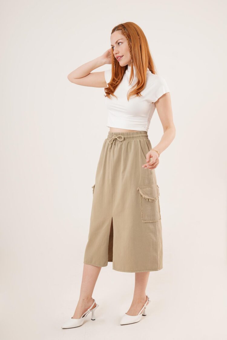 Front Slit Pocket Detailed WholesaleSkirt