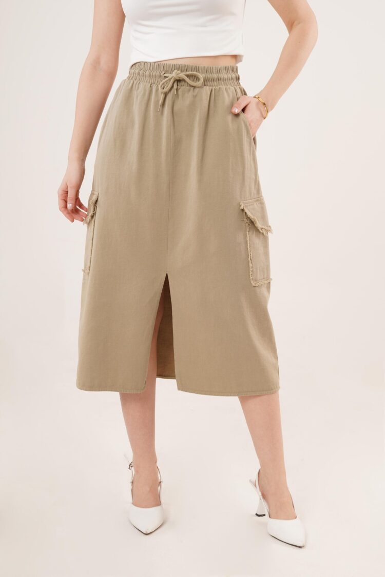 Front Slit Pocket Detailed WholesaleSkirt - Lustrin - Globality Store - Women Clothes Wholesale Turkey
