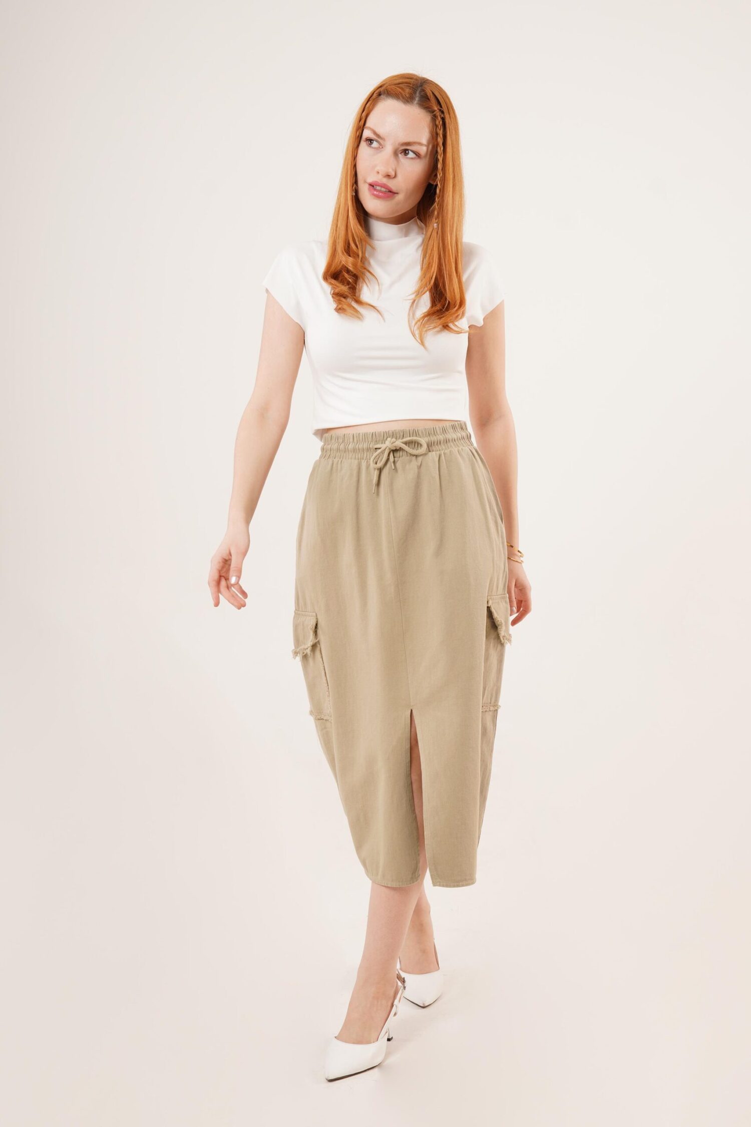 Front Slit Pocket Detailed WholesaleSkirt - Lustrin - Globality Store - Women Clothes Wholesale Turkey