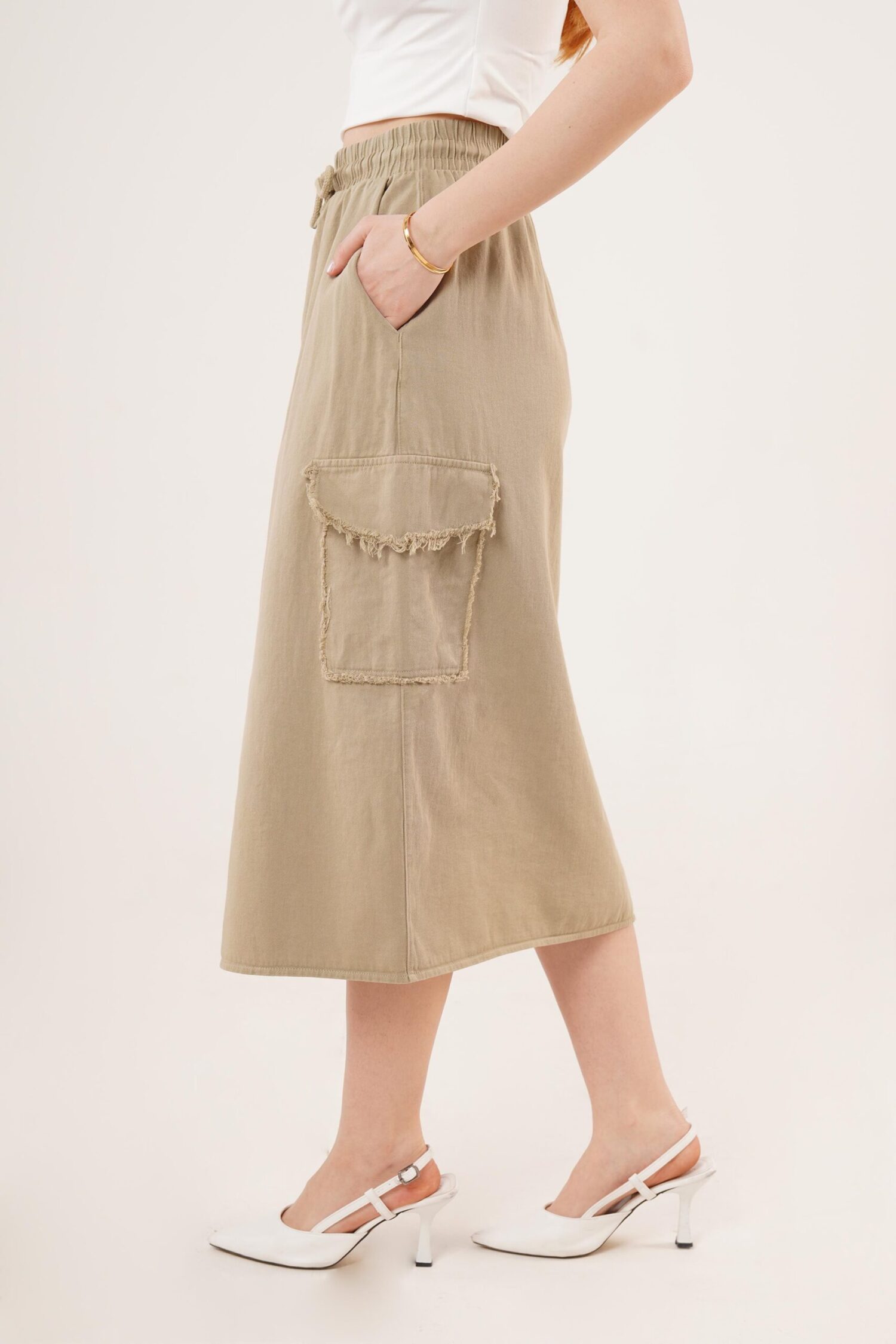 Front Slit Pocket Detailed WholesaleSkirt - Lustrin - Globality Store - Women Clothes Wholesale Turkey