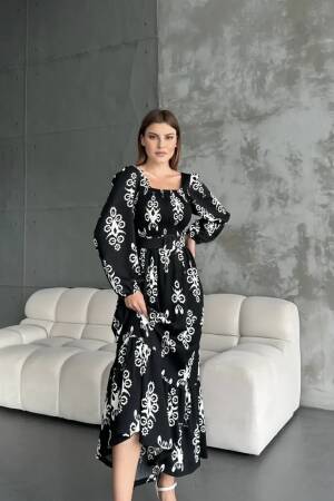 Patterned Dress - Ezgi Nisantasi - Globality Store - Women Clothes Wholesale Turkey