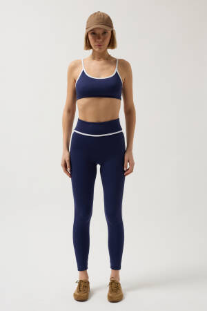 Blouse Detailed High Waist Leggings - Navy - Black Fashion - Globality Store - Women Clothes Wholesale Turkey