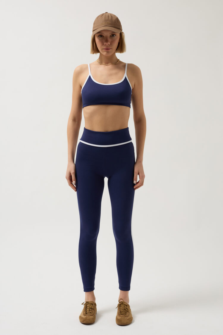 Blouse Detailed High Waist Leggings - Navy