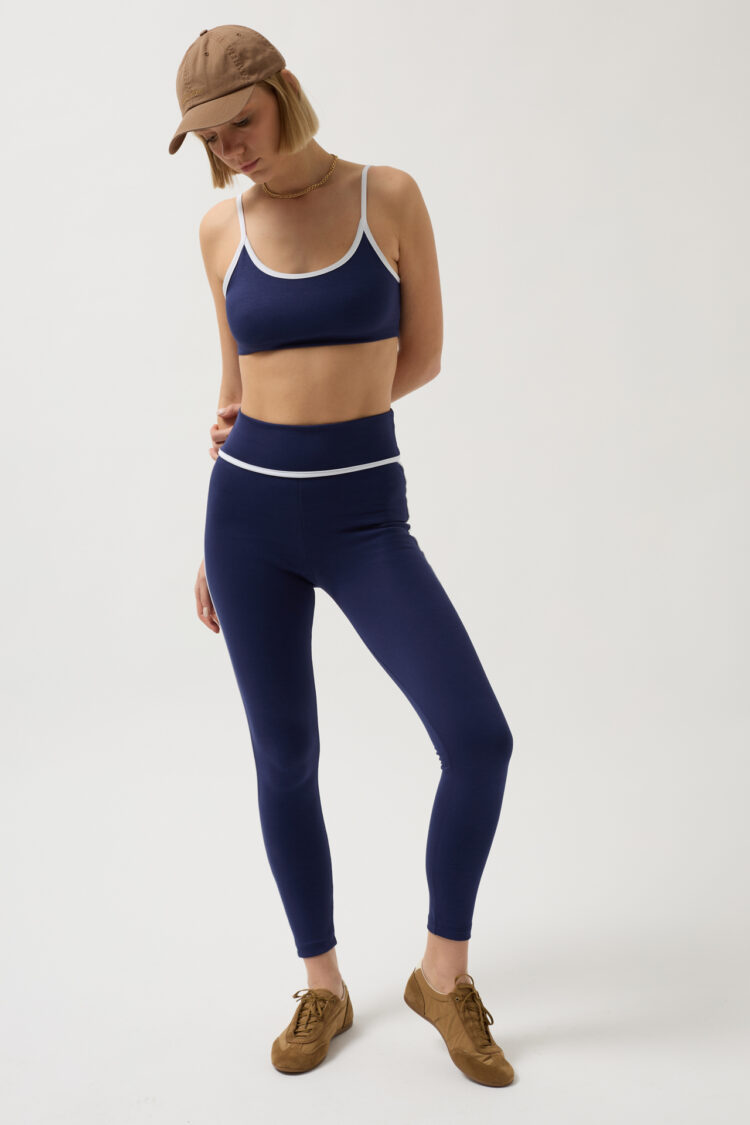 Blouse Detailed High Waist Leggings - Navy - Black Fashion - Globality Store - Women Clothes Wholesale Turkey