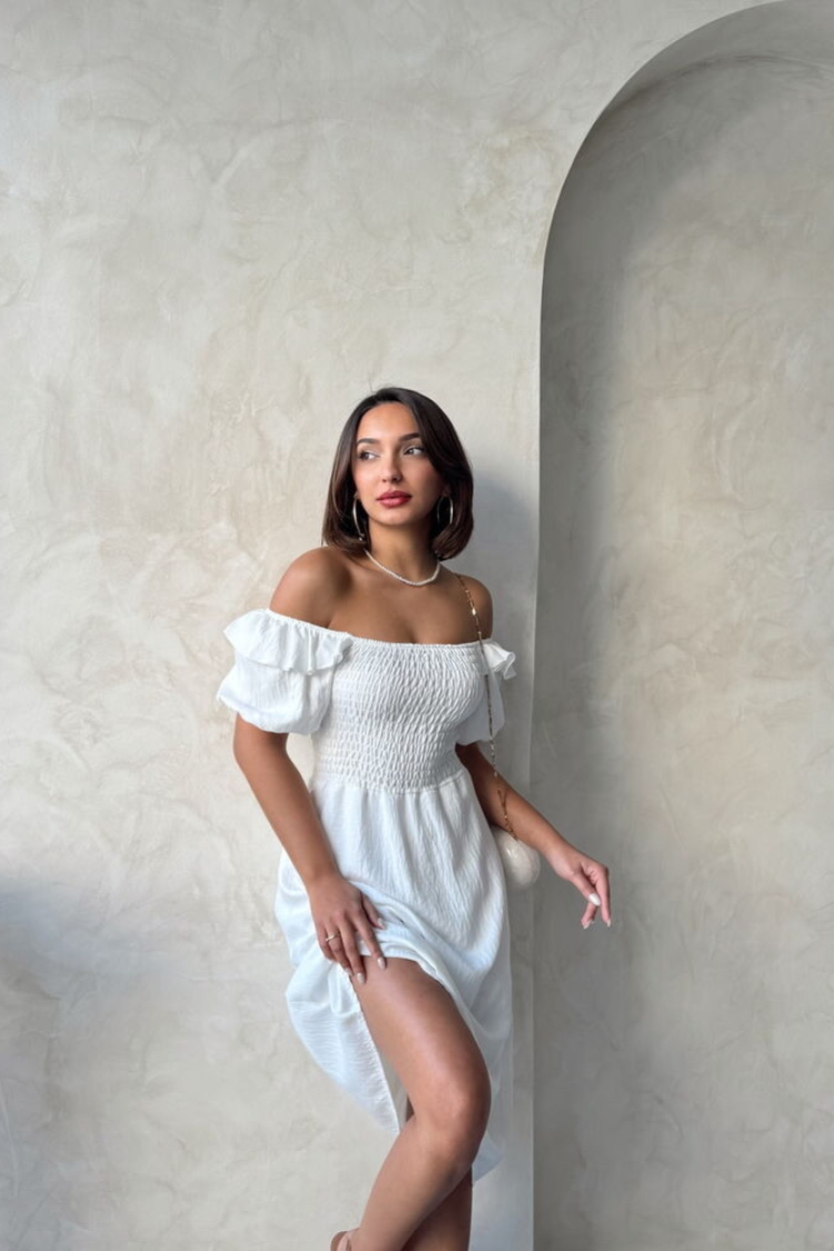 D2334 Gipeli Boat Neck Linen Dress