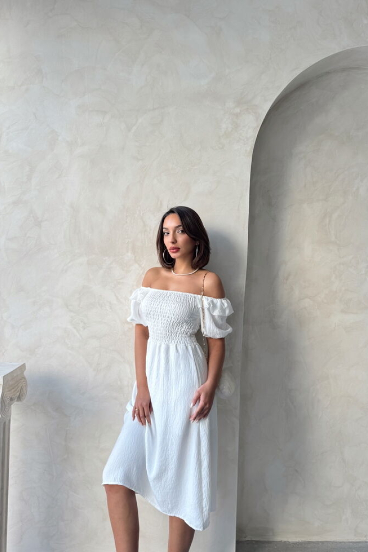 D2334 Gipeli Boat Neck Linen Dress