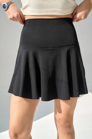 Plunge Shorts Skirt - Black - Qustyle - Globality Store - Women Clothes Wholesale Turkey