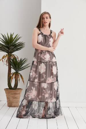 Lined Strappy Dress - Ezgi Nisantasi - Globality Store - Women Clothes Wholesale Turkey