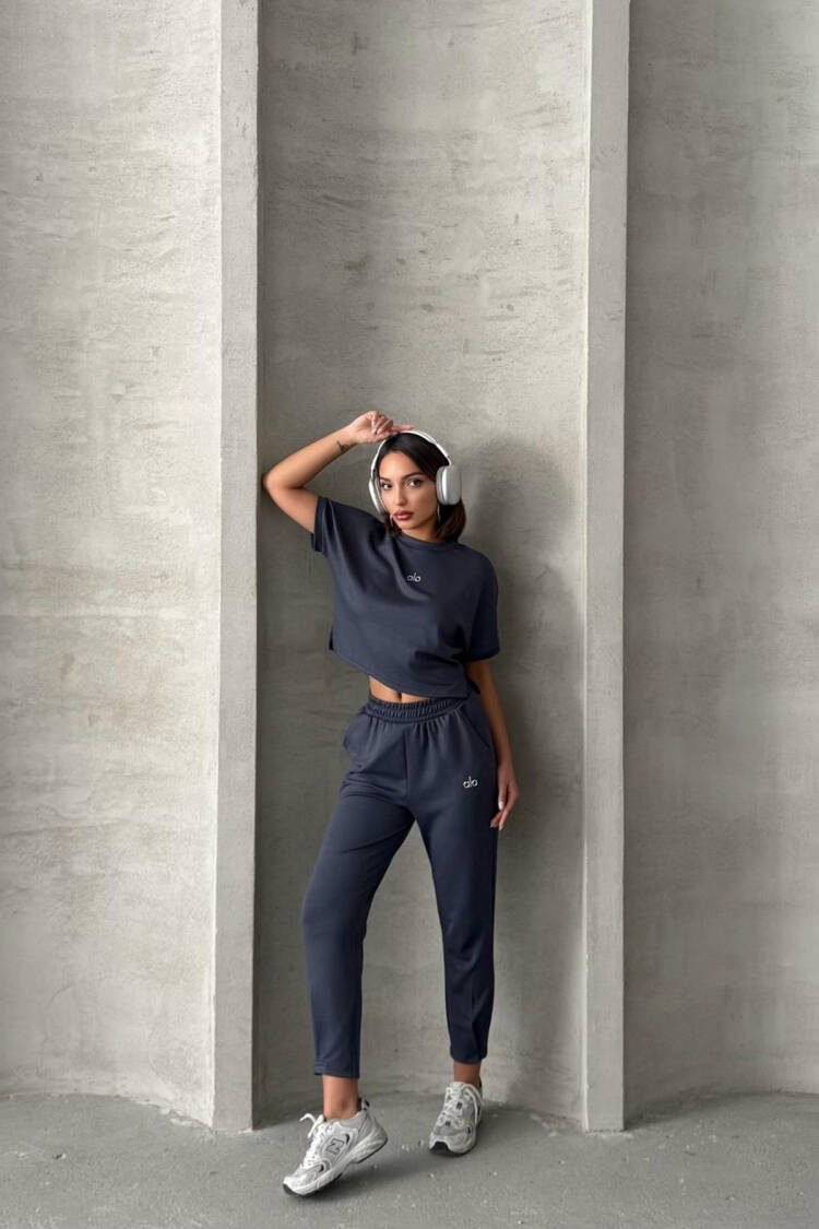 Leg Pleated Modal Fabric Tracksuit Set - Mode Roy - Globality Store - Women Clothes Wholesale Turkey