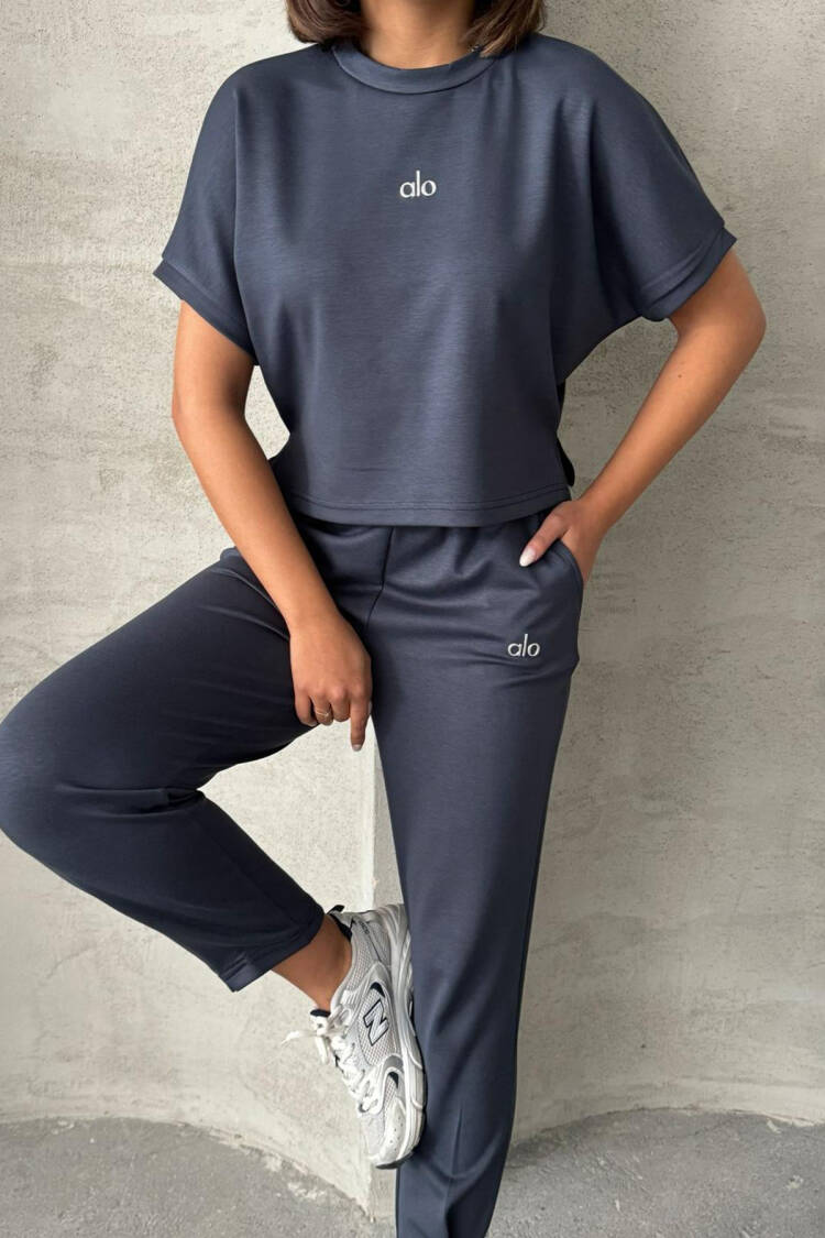 Leg Pleated Modal Fabric Tracksuit Set