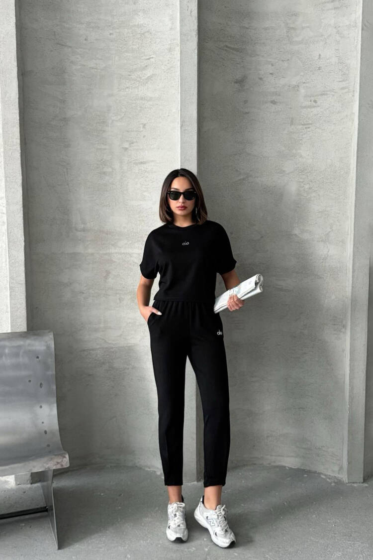 Leg Pleated Modal Fabric Tracksuit Set - Mode Roy - Globality Store - Women Clothes Wholesale Turkey