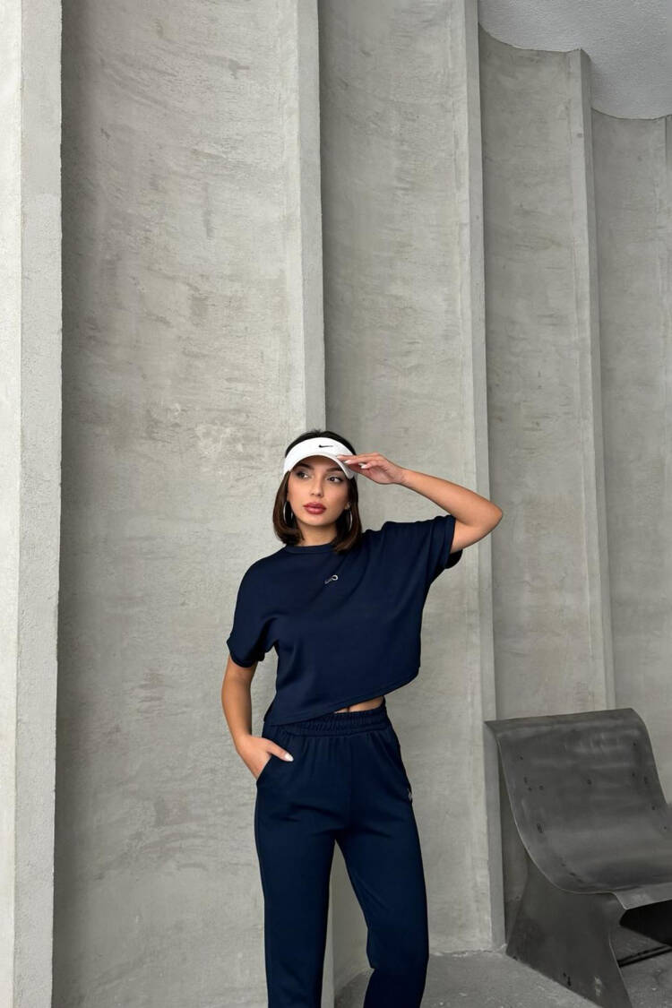 Leg Pleated Modal Fabric Tracksuit Set - Mode Roy - Globality Store - Women Clothes Wholesale Turkey