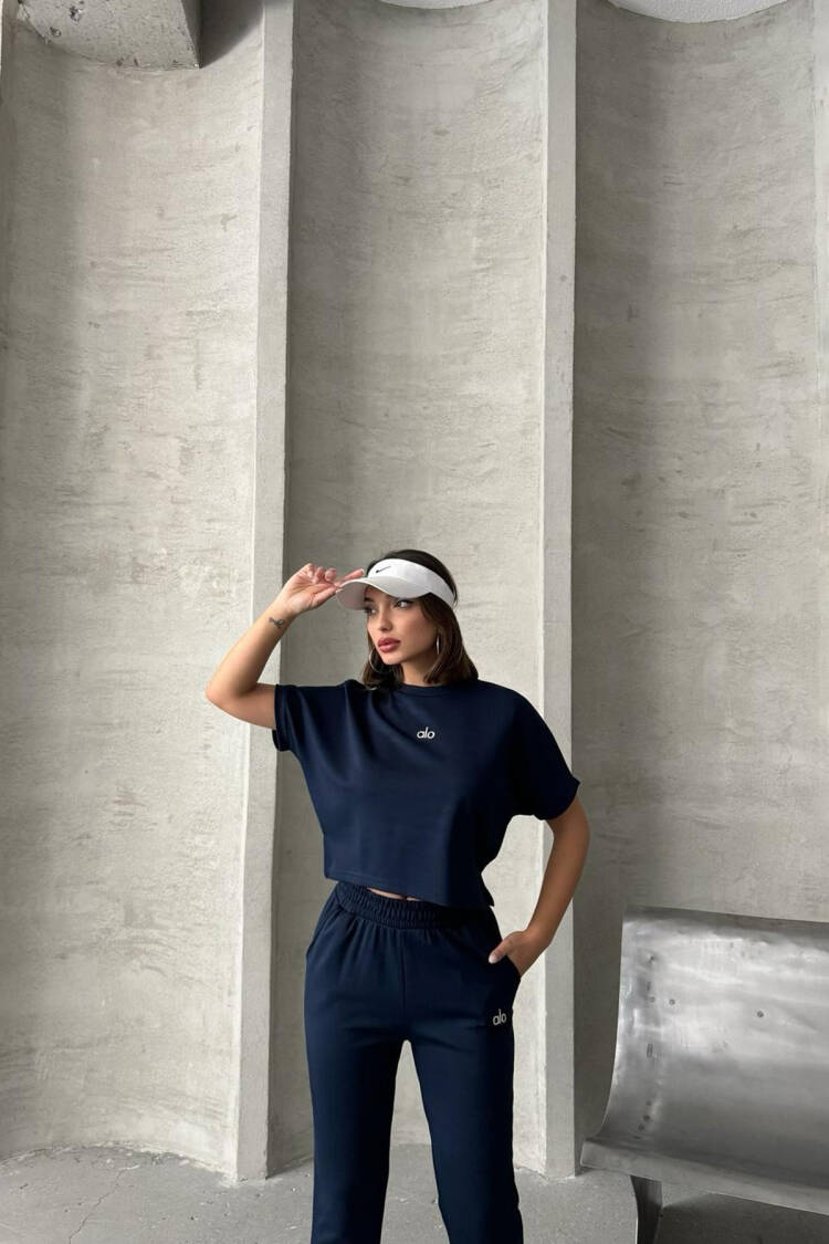 Leg Pleated Modal Fabric Tracksuit Set