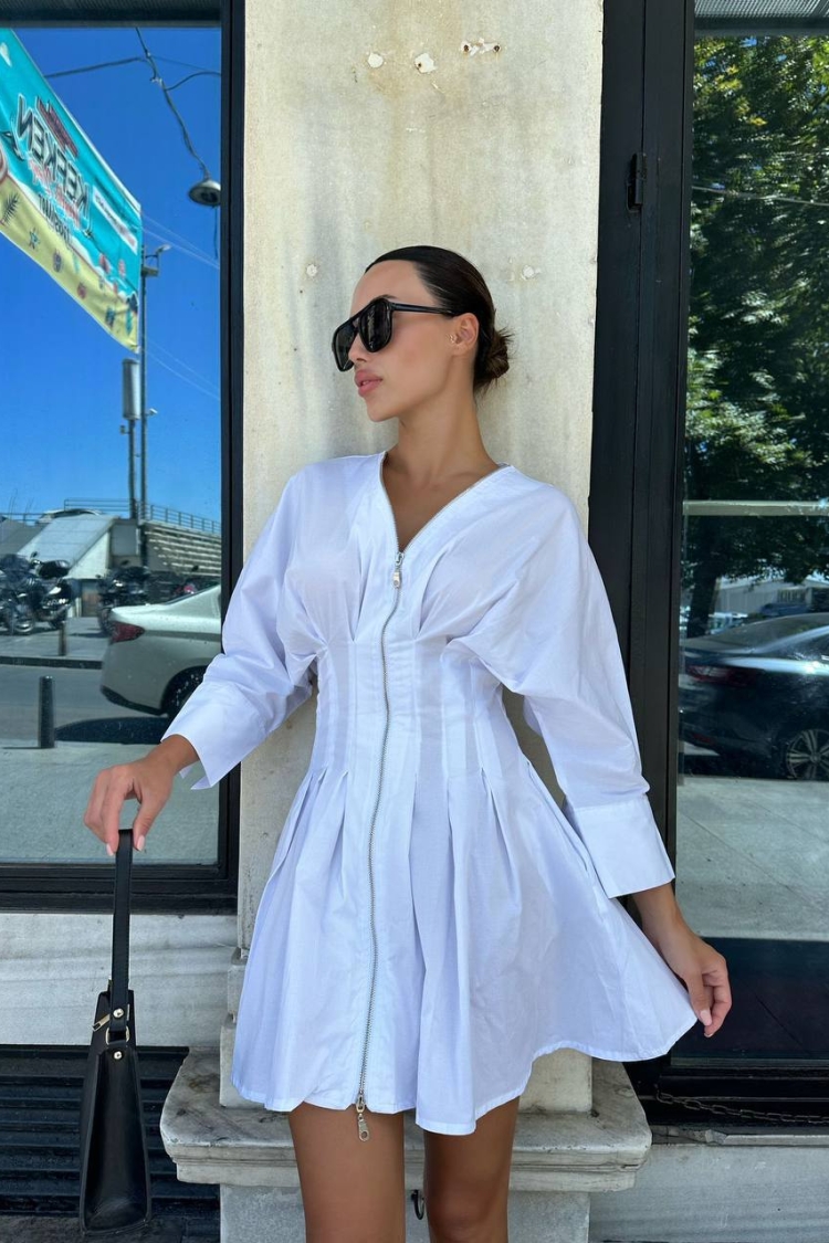 Dress - White - ESPADA - Globality Store - Women Clothes Wholesale Turkey
