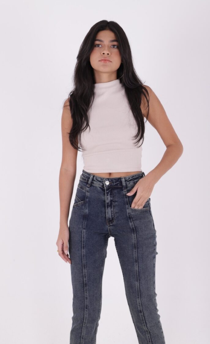 Stitched Leg Jeans With Front Piece