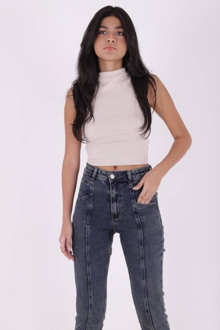 Stitched Leg Jeans With Front Piece