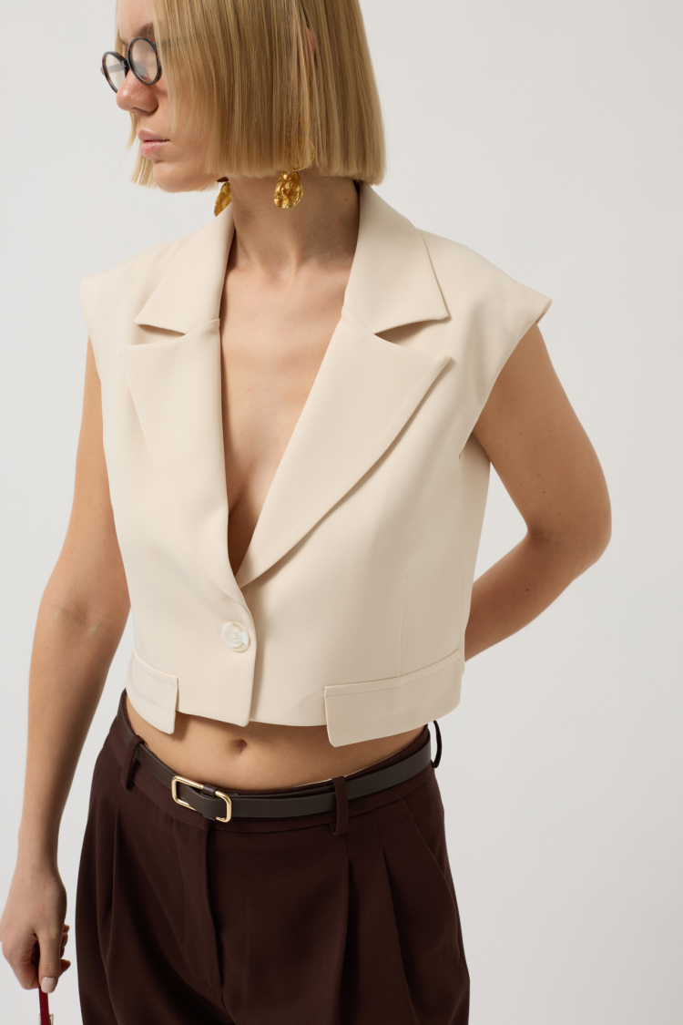 Button Detail Pocket Vest
