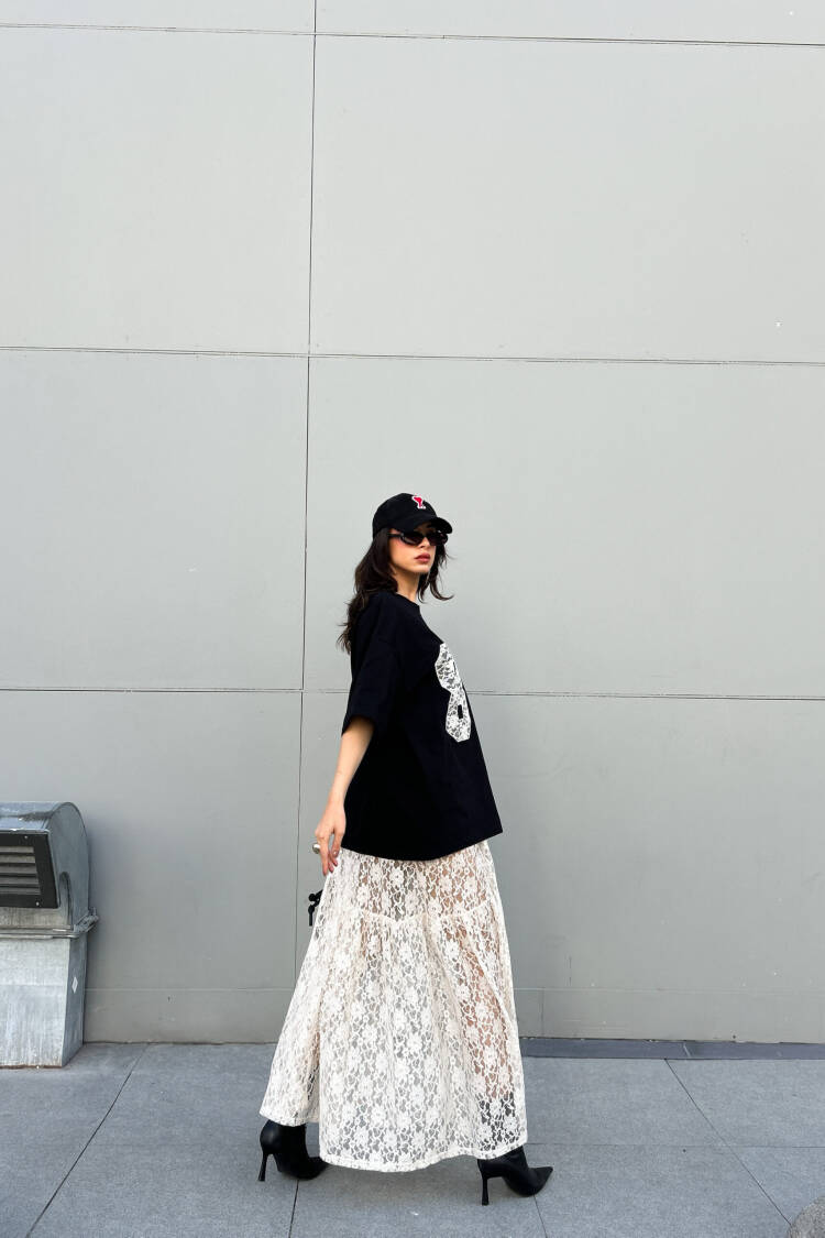 Unlined Lace Skirt 29056
