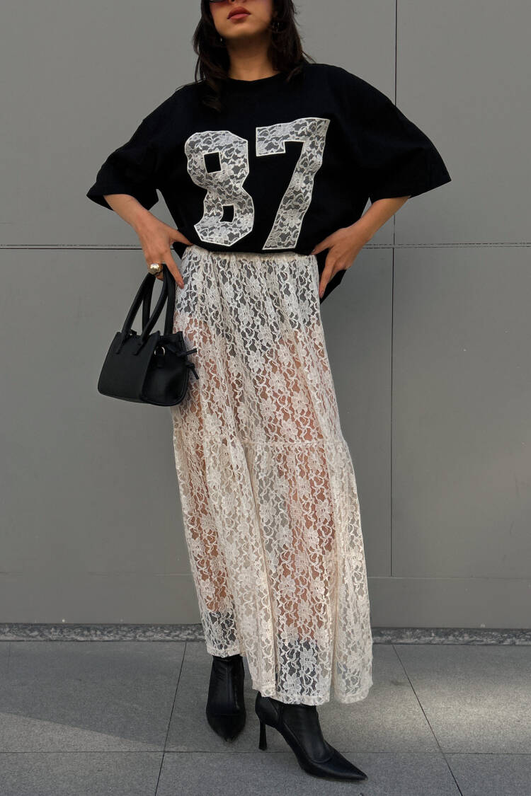 Unlined Lace Skirt 29056