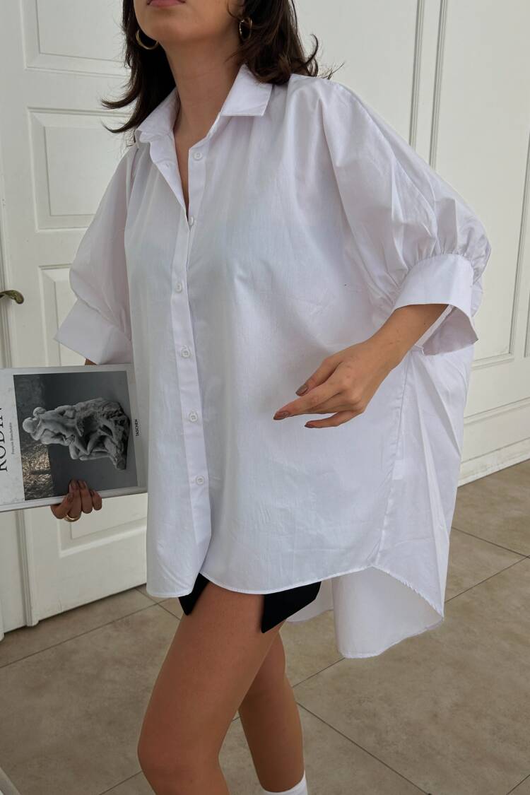 Custom Design 100% Cotton Oversize Shirt Dress 29064