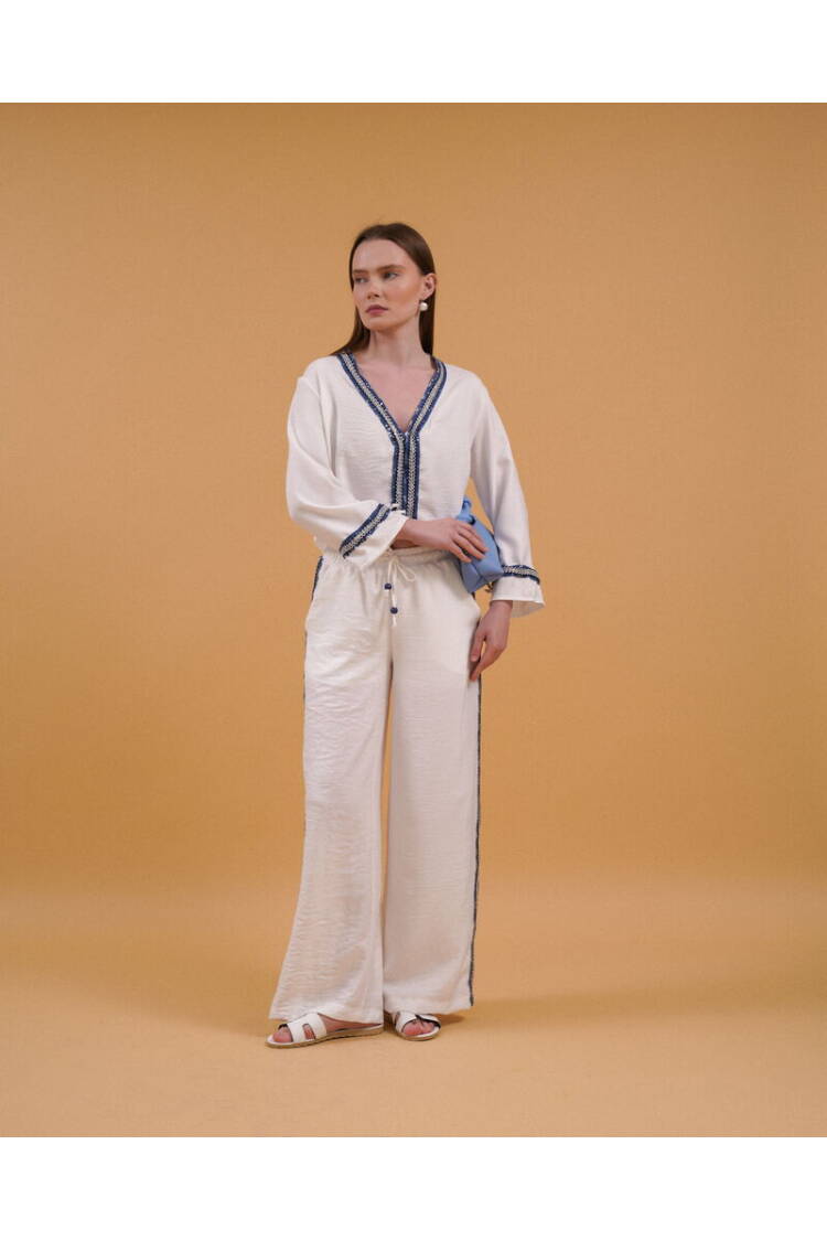 Denim Striped Pants