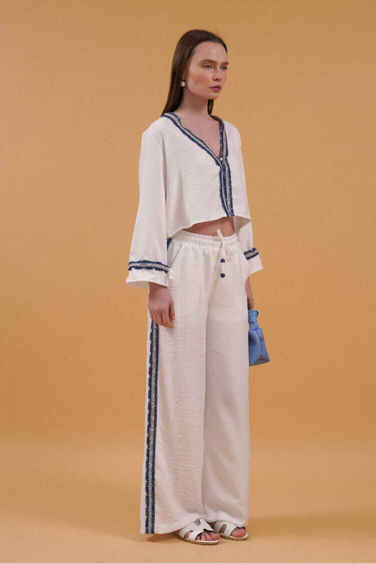 Denim Striped Pants - Brand: Topshow - Women's Clothing Wholesale - Globality Store