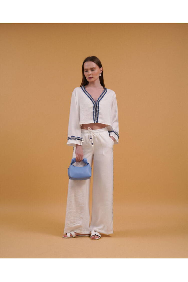 Denim Striped Pants