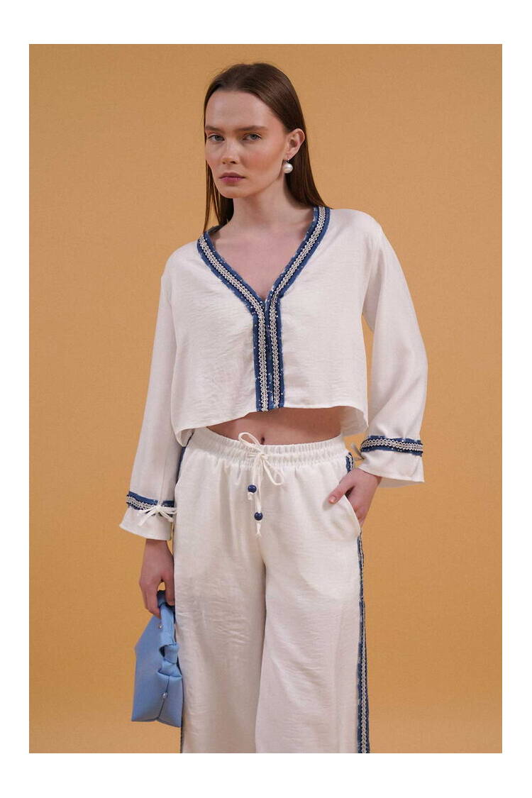 Denim Striped Shirt - Brand: Topshow - Women's Clothing Wholesale - Globality Store