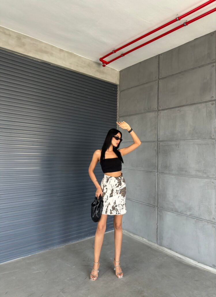 Leopard Gabardine Fabric Ruffle Skirt - Radica Fashion - Globality Store - Women Clothes Wholesale Turkey