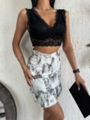 Leopard Gabardine Fabric Ruffle Skirt - Radica Fashion - Globality Store - Women Clothes Wholesale Turkey
