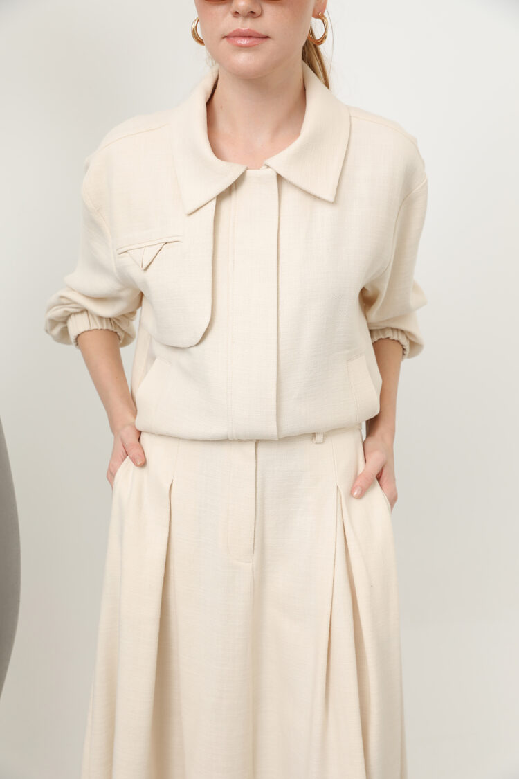 Hidden Padded Zipper Skirt Suit