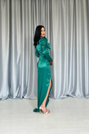 Chest Coupled Slit Dress - Elisa - Globality Store - Women Clothes Wholesale Turkey