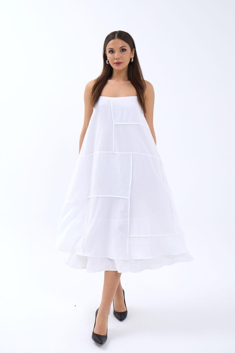 Dress - White - Fame - Globality Store - Women Clothes Wholesale Turkey