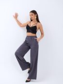 Trento Pants - Smoked - Fame - Globality Store - Women Clothes Wholesale Turkey