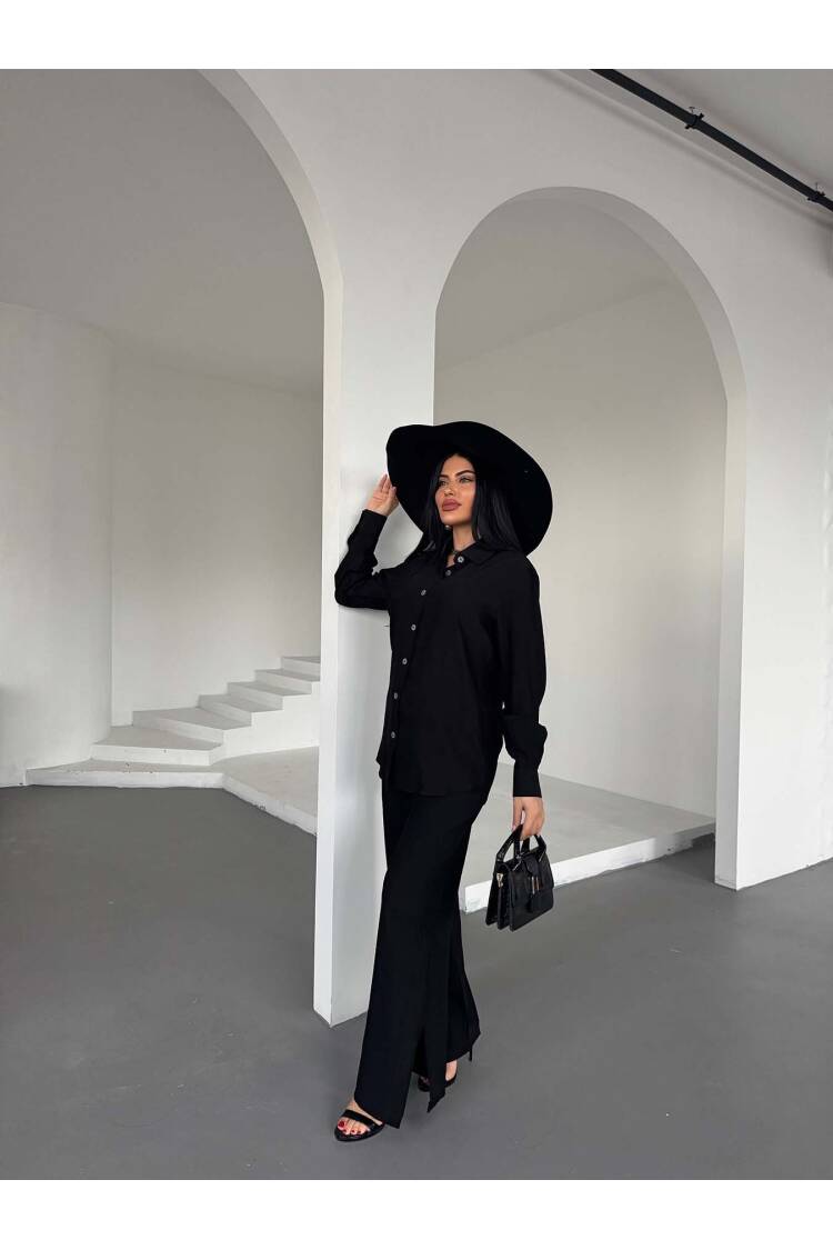 Shirt Slit Pants Set