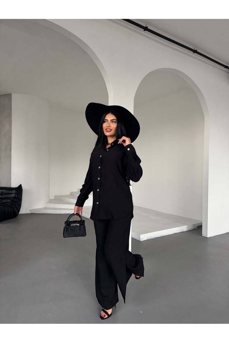 Shirt Slit Pants Set